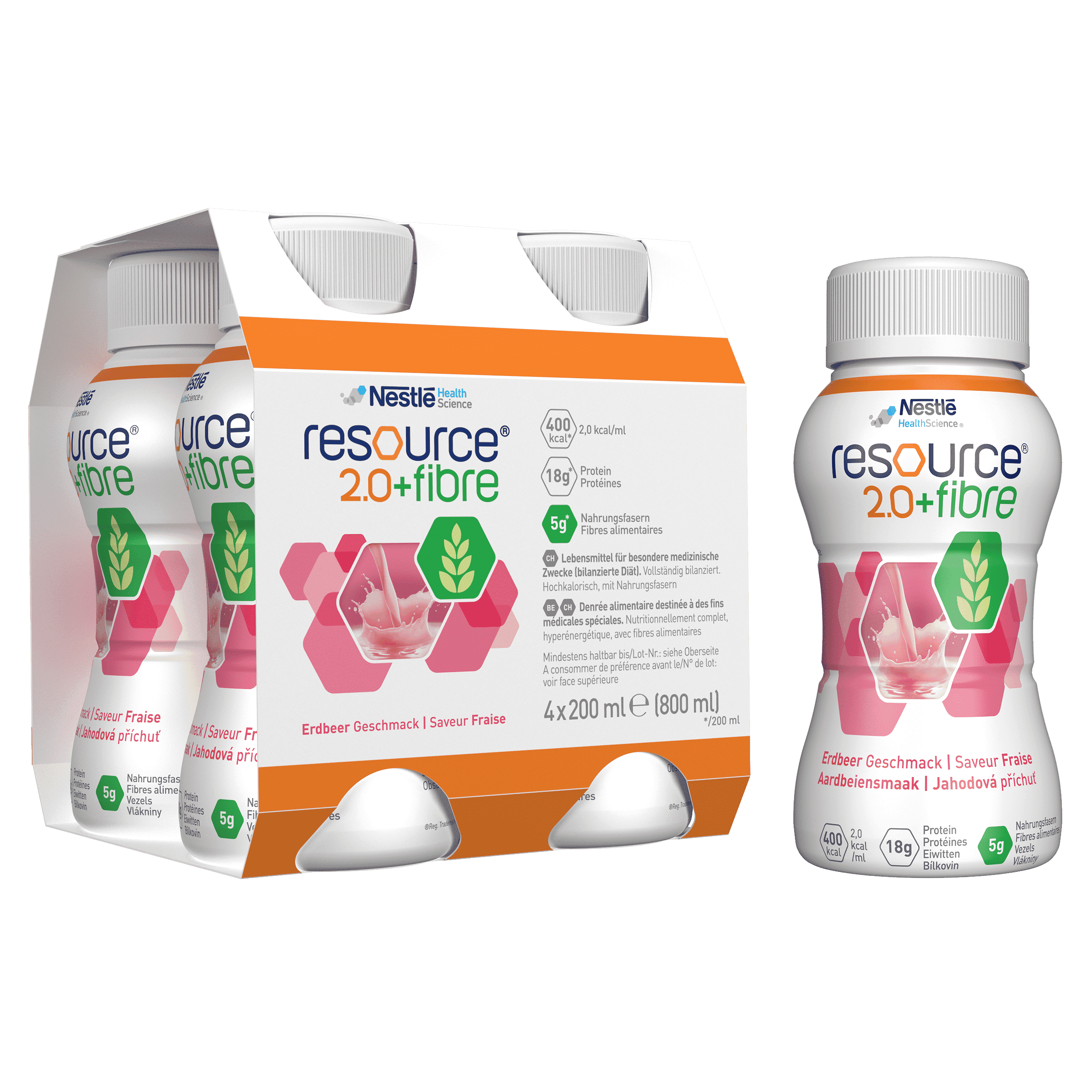 Resource® 2.0+Fibre (Файбр) зі смаком полуниці